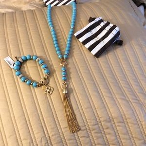 NWOT HENRI BENDEL adjustable turquoise necklace